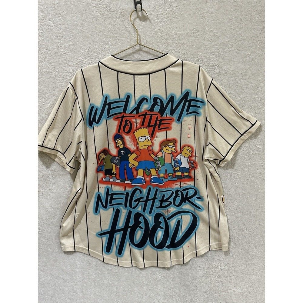 The Simpsons Bart Simpson Baseball Jersey Men's‎ XL "Trouble Maker" Streetwear